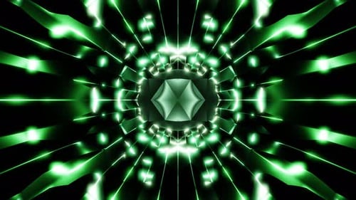 vj loop reflect green light pulsing light in tunnel abstract music background
