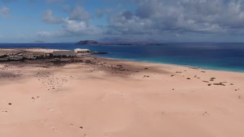 Aerial View of Turquoise Ocean Water and Sandy Beach