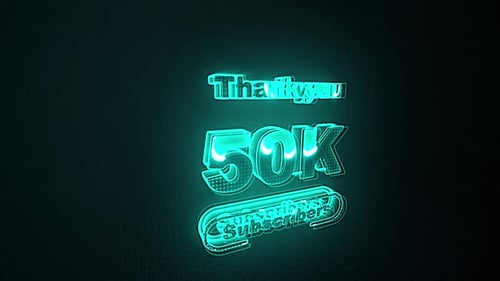 Animated Neon Glowing Subscriber Milestone Text Reveal