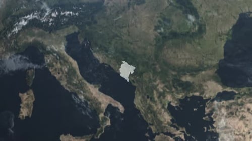 Realistic Earth Zoom to Highlight Country Map
