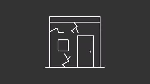 Minimalist Line Art House Cracks Animation