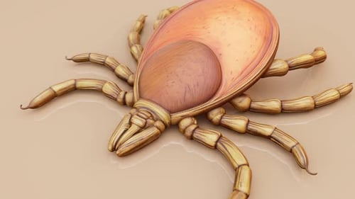 Highly Detailed 3D Animation of a Rotating Tick