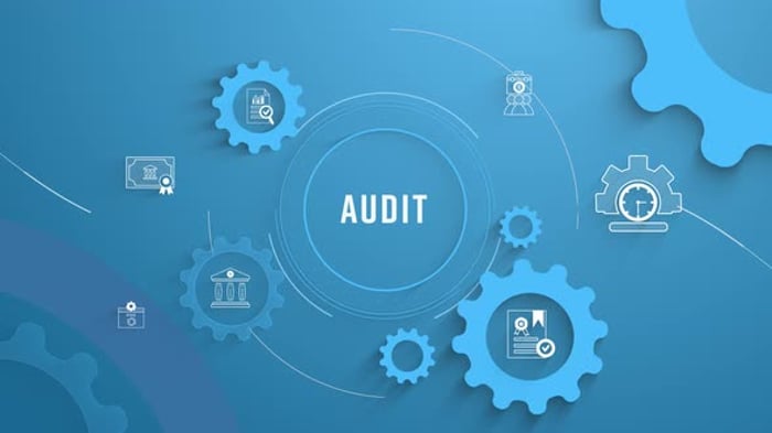 Animated Corporate Audit Process with Gears and Icons, Backgrounds ...