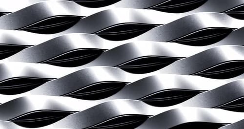 Abstract Metallic Ribbons Wave Loop Background