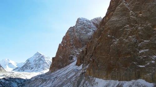 Snowy Mountain Peaks on a Bright Clear Day