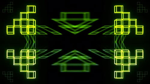 Light Green Purple And White Cyber Symmetry Kaleidoscopic Pattern Background Vj Loop In 4K