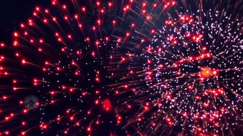 Abstract Loop Seamless of Real Fireworks Show Explosion Background