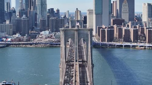 Brooklyn Bridge At Manhattan In New York United States.