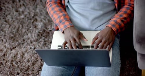 Typing on Laptop Indoors