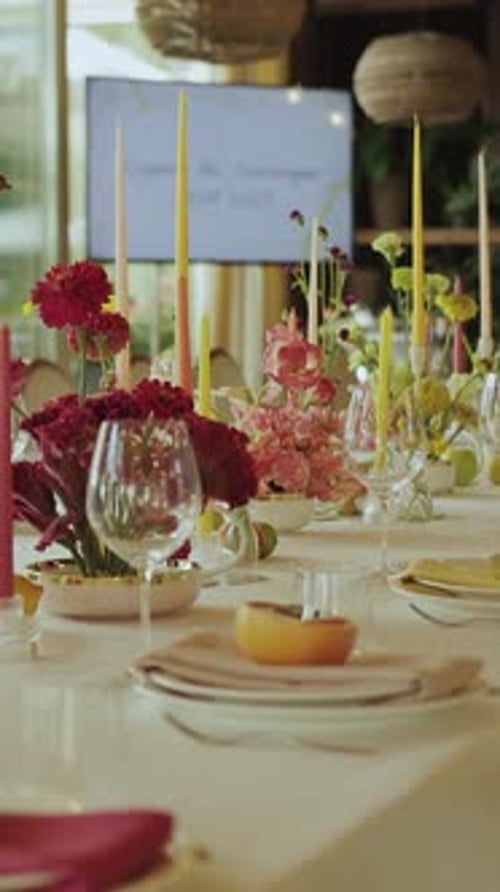 Elegant Table Setting With Floral Decorations
