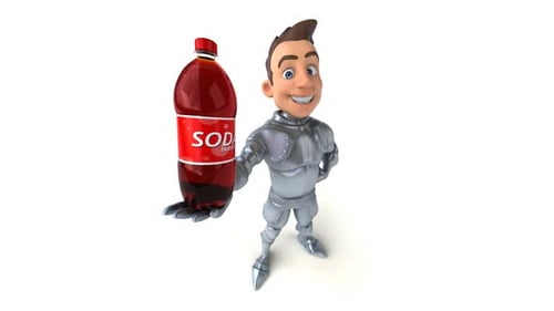 Fun 3D cartoon knight with alpha channel