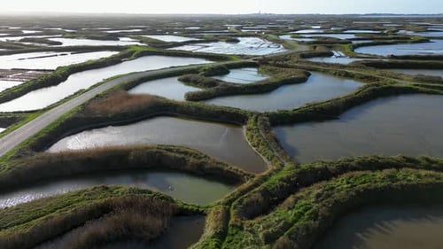 Sunny Day Over the Salt Marshes of Guerande France Beautiful Nature