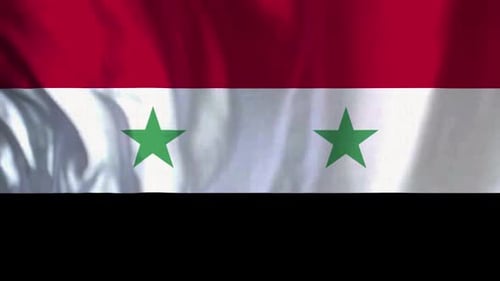 Syrian National Flag Waving Loop Background