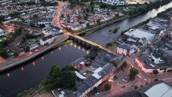 Aerial View of the Bridge Over the Mourne River in Strabane in Northern ...