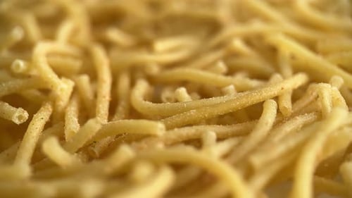 Close-Up of Uncooked Tube Shaped Pasta