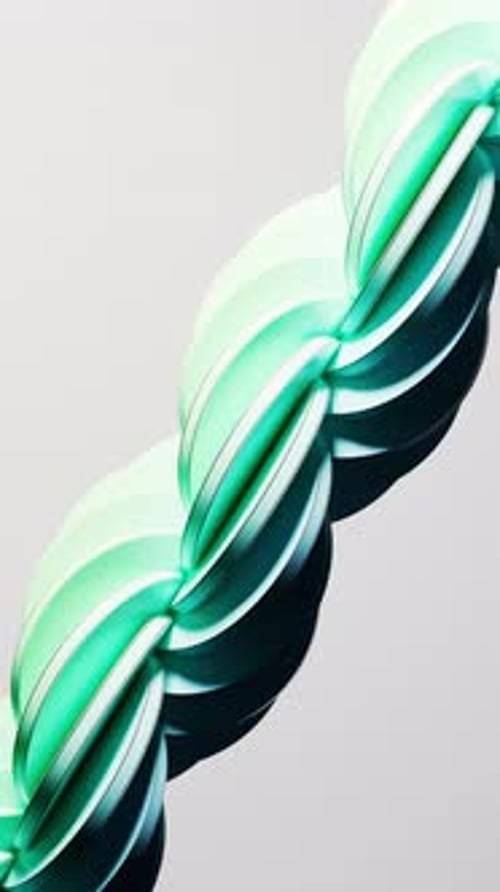 Ligne de ficelle droite aux formes rondes, rendu 3D.