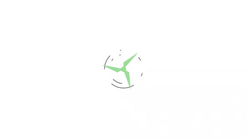 Green Energy Windmill Charging Icon Animation