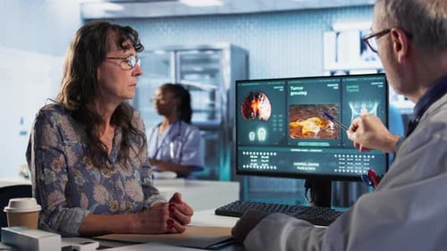 Doctor Provides Cancer Screening Guidance to a Patient in Office