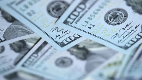 Close Up of United States One Hundred Dollar Bills
