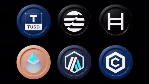 3D Animated Cryptocurrency Tokens Icon Pack
