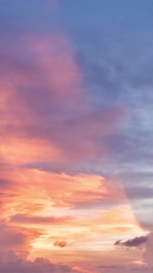 Pink Orange and Blue Cloudscape Time Lapse