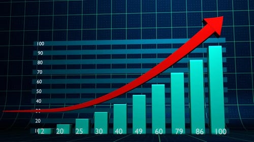 Stock market animated graphic. Stock price chart.