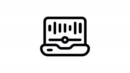 laptop line icon animation