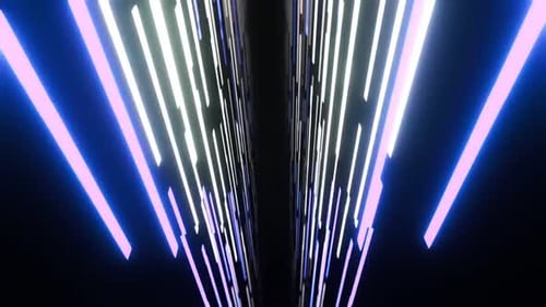 Abstract Neon Light Tunnel Hyperspace Background
