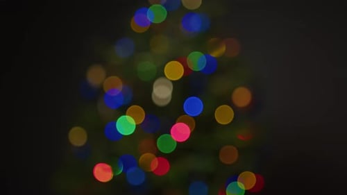 Blurred Blinking Christmas Lights Flares Out of Focus