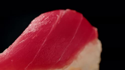 Sashimi Nigiri Platter Japanese Sushi Restaurant Fresh Tuna and Salmon Slices in Modern Cafe