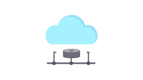 Animated Cloud Server Database Technology Icon
