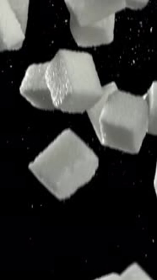 Falling Sugar Cubes Filmed on a Highspeed Camera at 1000 Fps