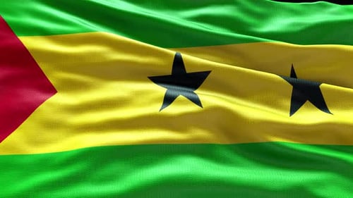 Vidéo du drapeau de São Tomé et Príncipe ondulant dans le vent São Tomé et Prí