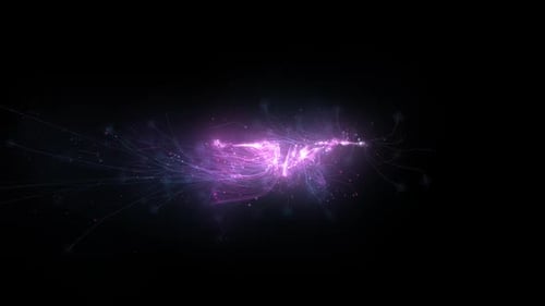 Futuristic Glowing Particle Stream Reveal Animation