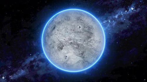 view of Fictional ERIS planet Rotates on space or galaxy and stars milky way. 2147