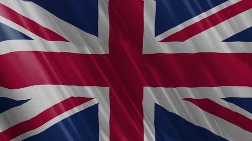 Realistic Waving Union Jack Flag Animation