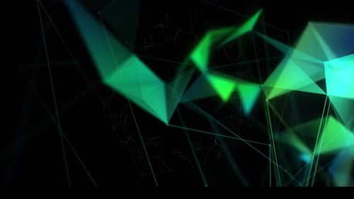 Animation of network of connections spinning on black background