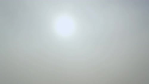 Clouds, drone Footage camera rises above thick fog over the beautiful ocean of clouds at sunrise. Am