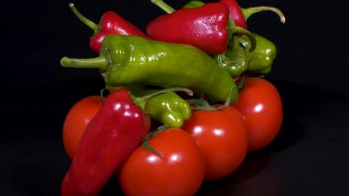 Tomatoes and Peppers Fresh Vegetable Still Life