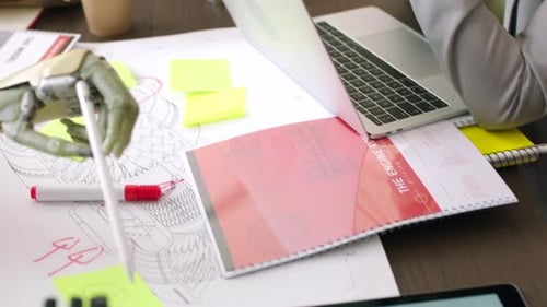 Robotics, engineering team and startup business in digital 3d design meeting