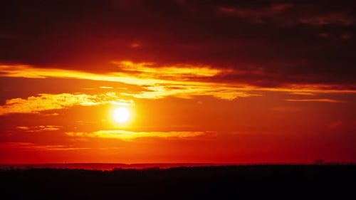 Fiery Sky at Sunset With Vibrant Clouds