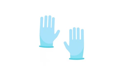 Animated Flat Design Medical Gloves Icon