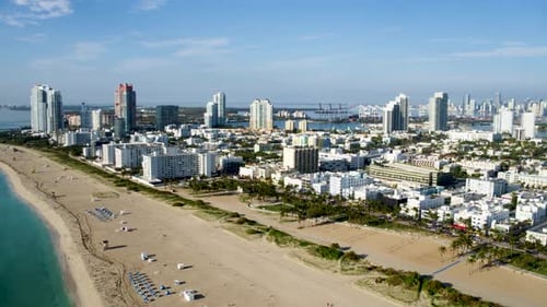 Miami Beach Flyover By Aerial Drone