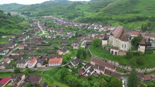 Biertan Fortified Church dominating the village landscape