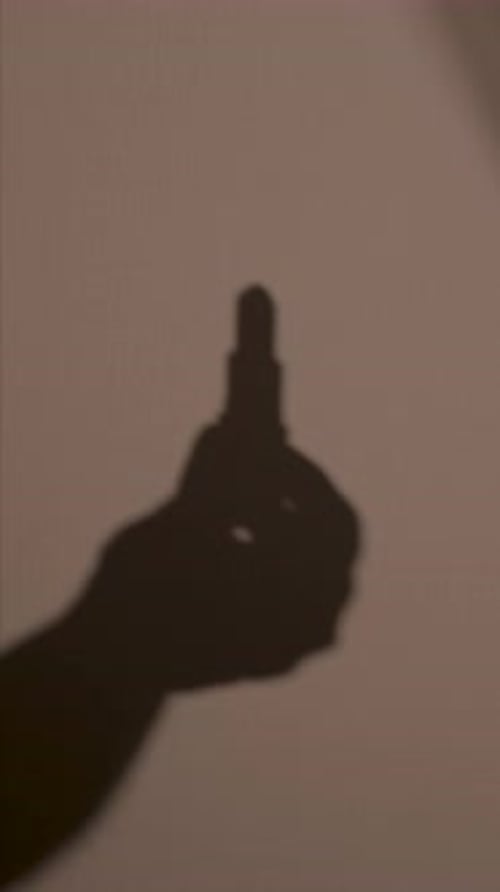 Hand Shadow with Lipstick Background