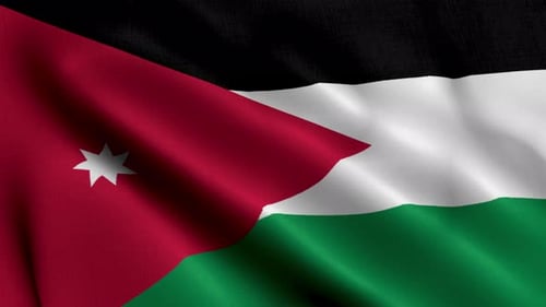 Jordan Flag Waving Seamless Loop Animation