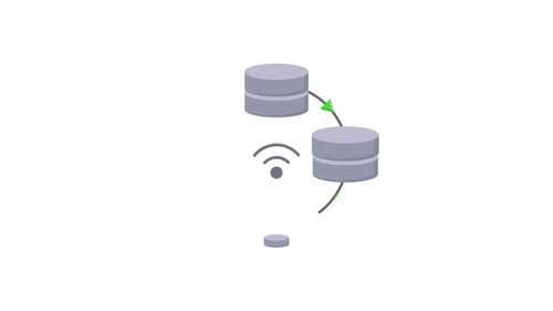 Animated Flat Design Data Server Network