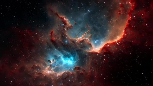 Vibrant Cosmic Nebula with Stars Background Animation