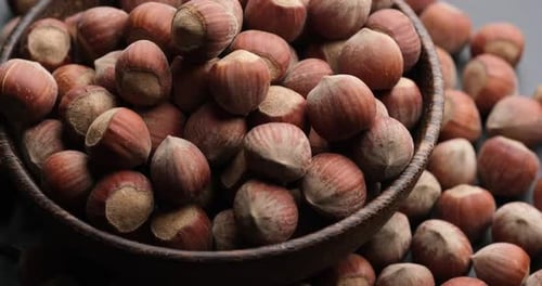Bowl Full of Delicious Shelled Hazelnuts