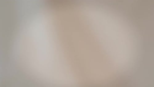 Hand Opens Light Wooden Door with Steel Handle